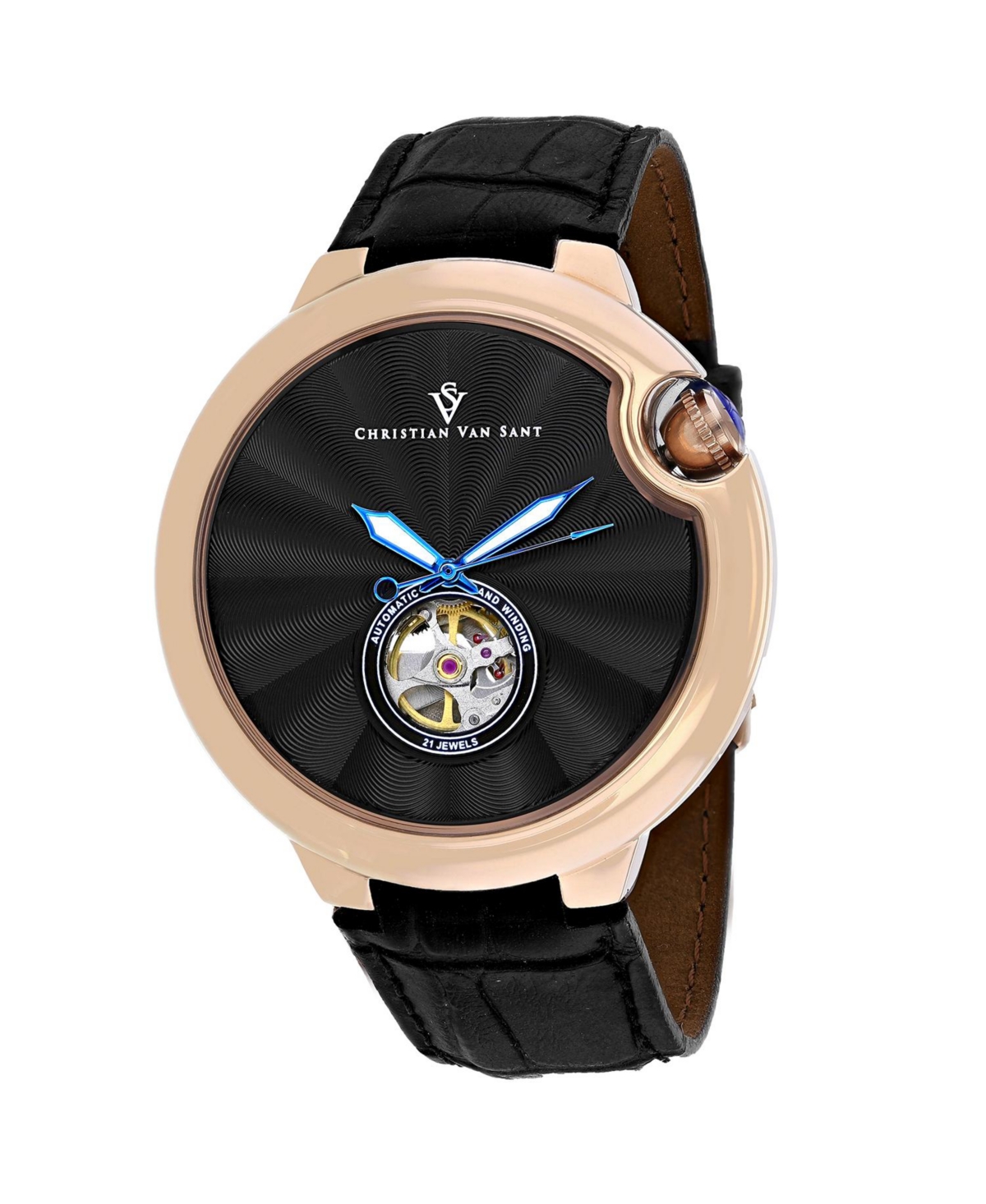 Men's Cyclone Automatic Black Dial Watch - CV0147 - Black