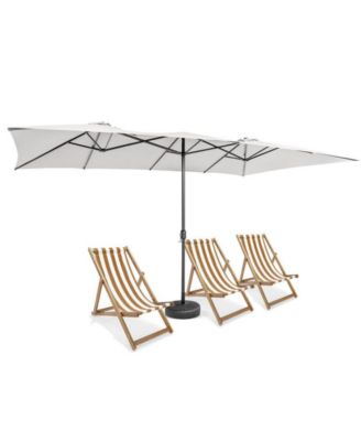 15 Feet Double-Sized Patio Umbrella with Crank Handle and Vented Tops