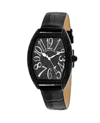 Crystal Pavé Christian Van Sant Women\'s Watch with Black Patent Strap Amazon.com: Christian Van Sant Women main image 3