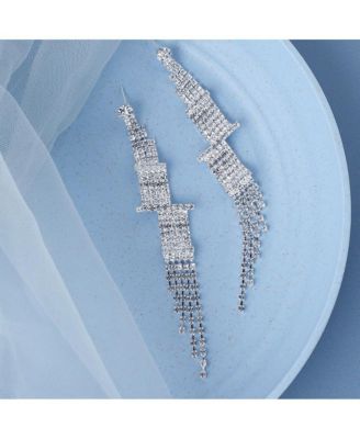 Women's Silver Bling Drop Earrings