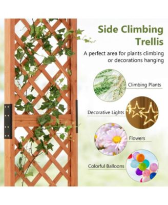 Arbor Over 7FT High Wooden Garden Arch Trellis Pergola Outdoor Patio Plant