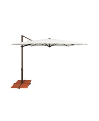 8.6FT Square Cantilever Umbrella with Cross Bar Stand, Bronze Frame