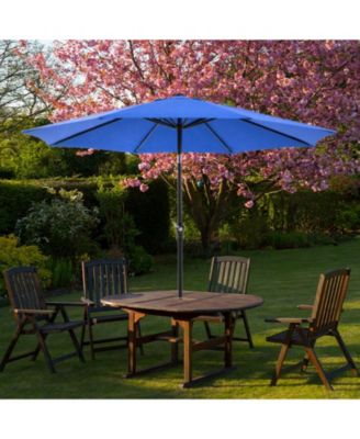 10x10ft Square Cantilever Umbrella with Center Pole 360 Rotation 5 Position Tilt Hydraulic Opening Beige