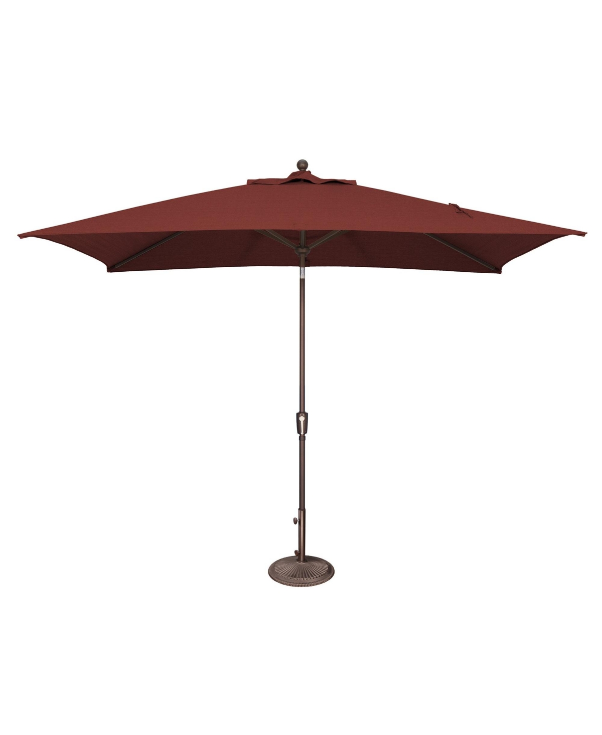 6.6FTx10FT Rectangle Patio Umbrella with Push-Button Tilt, Bronze Frame - Spa