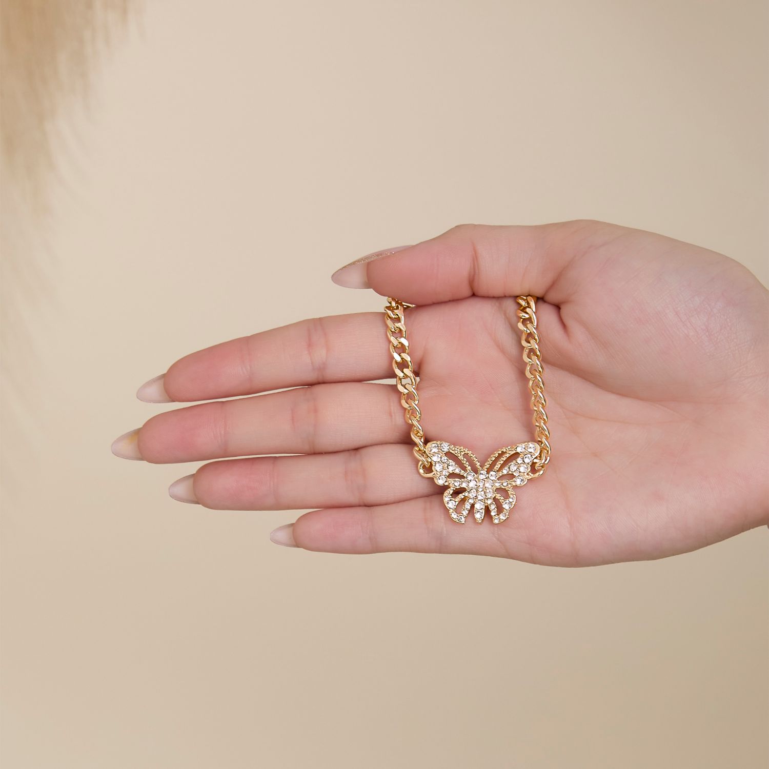Butterfly Pendant Chain Necklace