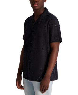 Men's Floral Eyelet Shirt