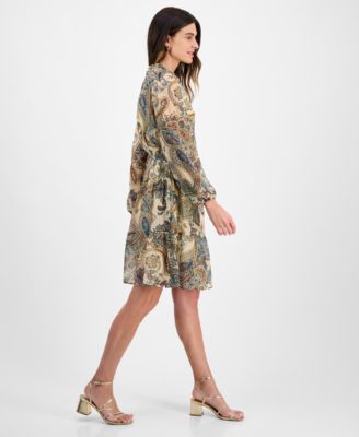 Women's Paisley-Print Fit & Flare Dress