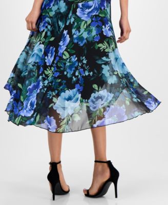 Women's Handkerchief-Hem Floral-Print Dress