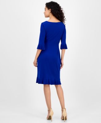 Women's Bell-Sleeve Gathered-Waist Dress