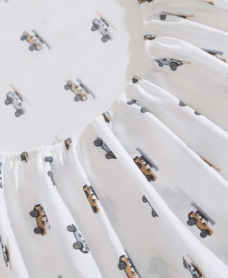 Printed 100% Cotton Percale 3-Pc. Sheet Set, Twin