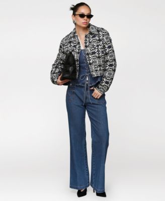 Women’s Printed Cropped Trucker Jacket