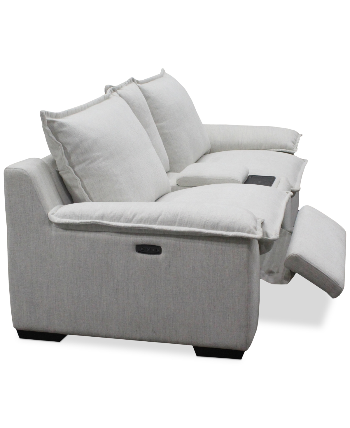 Macy's Borsi 3-pc. Sofa Sectional With 2 Power Recliners & 1 Console In Brown