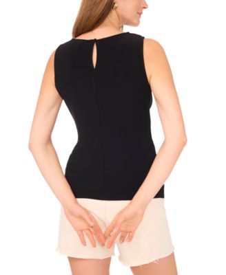 Women's Solid Twist-Front Sleeveless Top