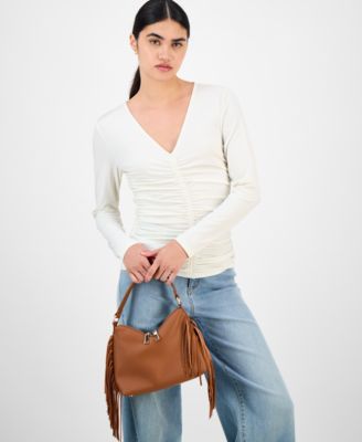 Tayviss Fringe Shoulder Bag, Exclusively at Macy's