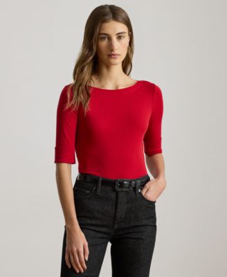 Lauren Ralph Lauren - Petite Stretch Cotton Boatneck Tee