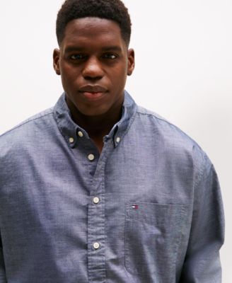 Men's Big & Tall Classic-Fit Stretch Solid Capote Shirt