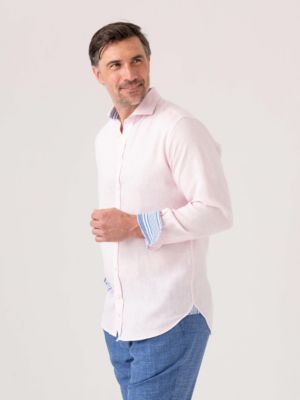 Men's Regular Fit Long Sleeve Linen Shirt