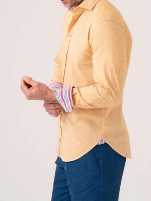 Men's Cotton Long Sleeve Linen Shirt