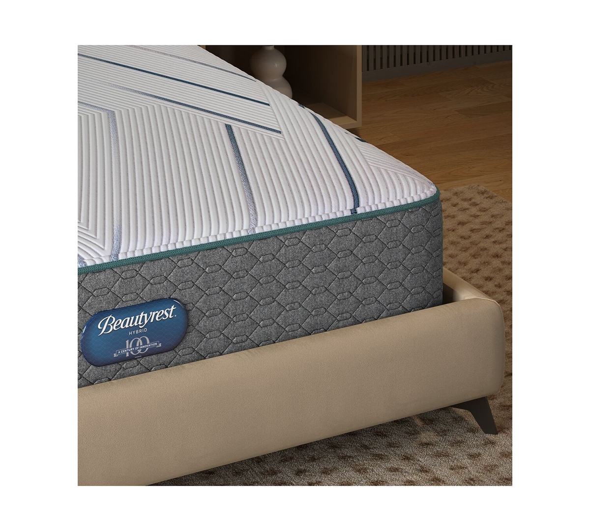 Beautyrest Madison Avenue 12" Medium Firm Hybrid Tight Top Mattress Set, Twin Xl In Gray