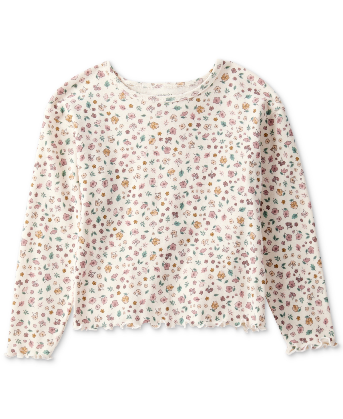 Carter's Toddler Girls Cotton Floral-print Top & Corduroy Jumper, 2 Piece Set In Brown
