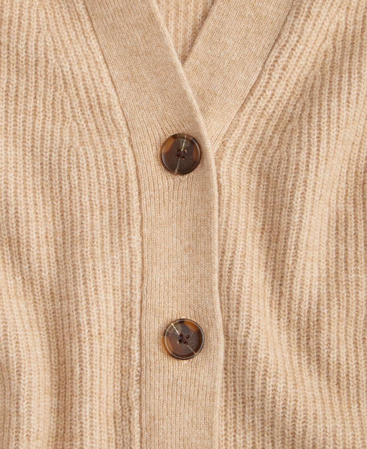 On 34th Women's Three-button Shaker Cardigan, Created For Macy's In Nude