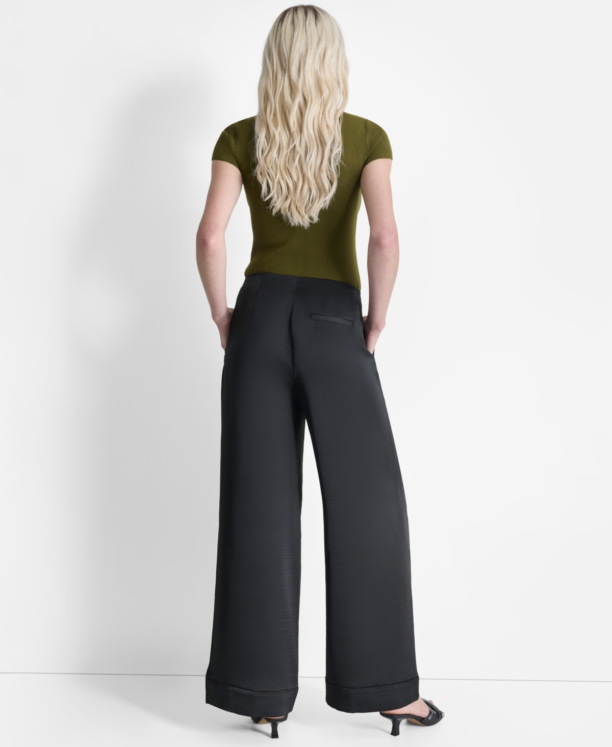 Dkny Wide Leg Pants In Black