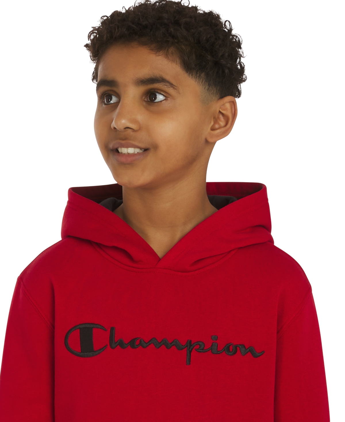 Champion Big Boys Signature Fleece Logo Hoodie In Red