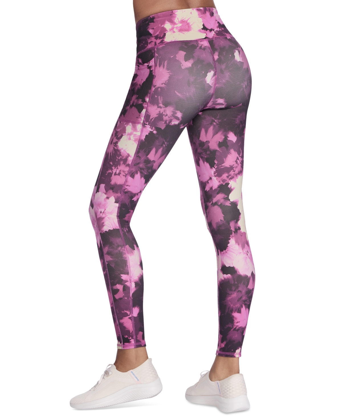 Skechers Women's Goflex Rib In Bloom Printed Leggings In Pink