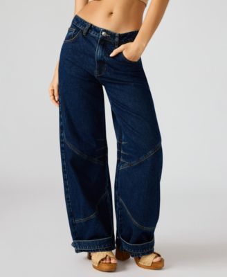 Women's Tre Denim Mid-Rise Wide-Leg Jeans 