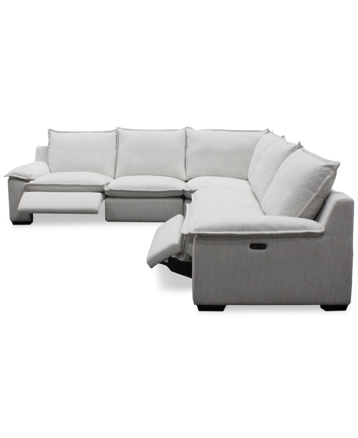 Macy's Borsi 5-pc. Sectional With 2 Power Recliners In Brown