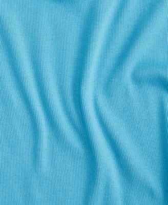 Women's Square-Neck Flutter-Sleeve Ribbed Top