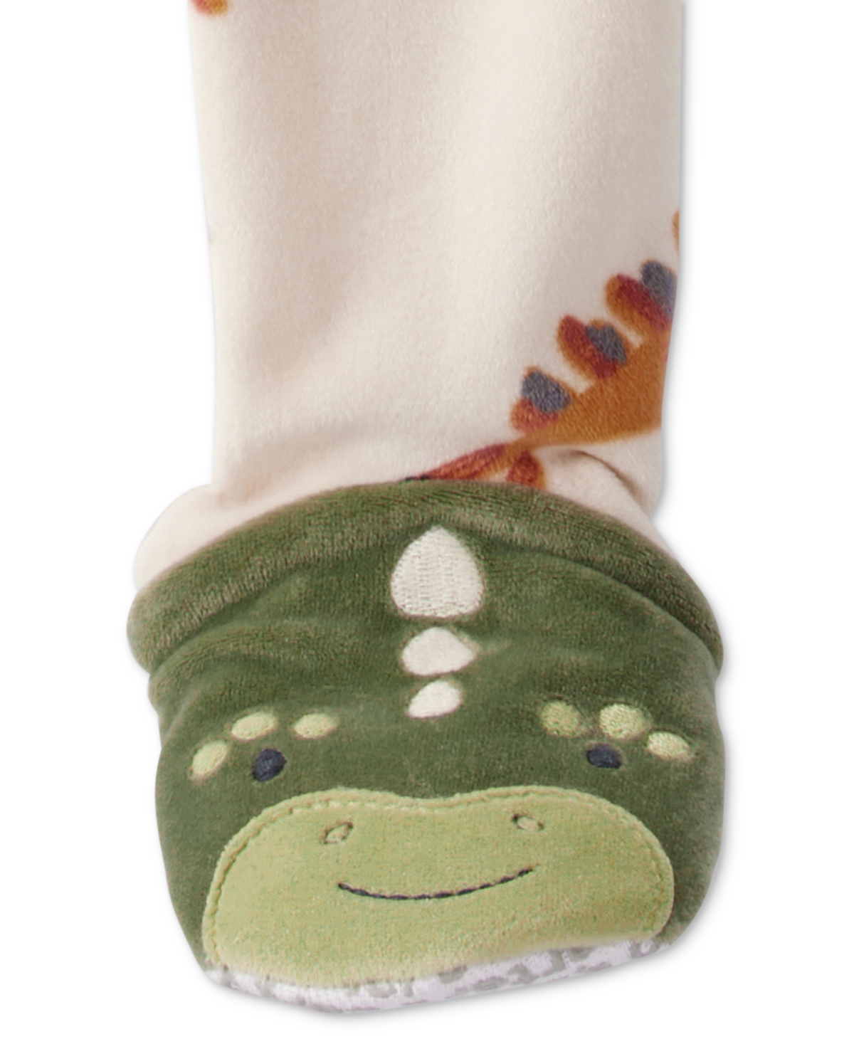 Carter's Baby Boys Dinosaur-print Long-sleeve 2-way-zip 1-piece Footed Pajamas In Neutral
