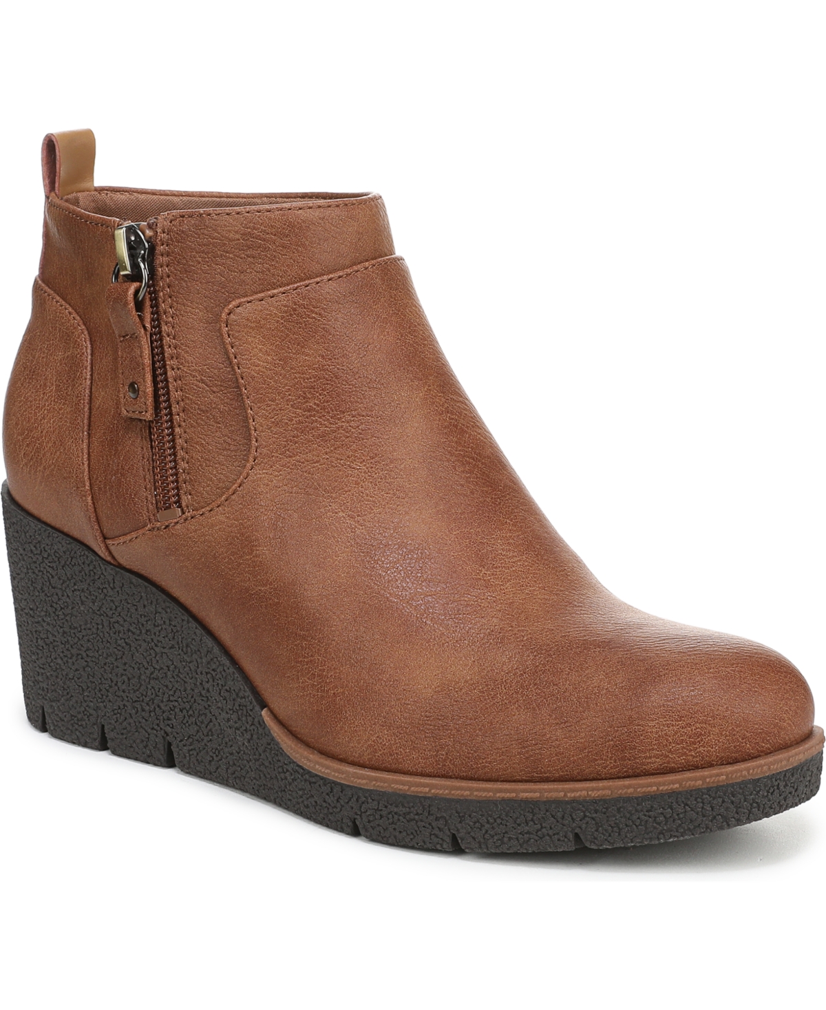 Women's Bianca Wedge Booties - Honey Brown Faux Leather