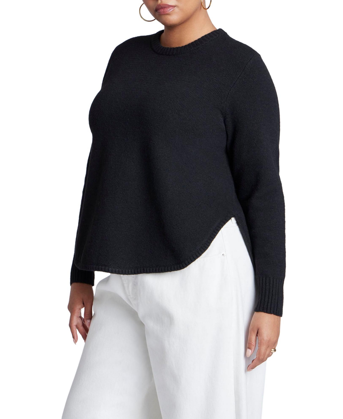 Women's Scoop Hem Sweater - Pacific green
