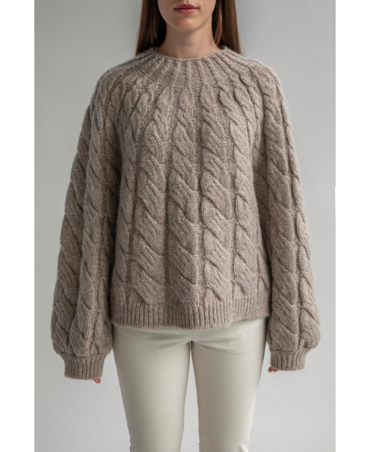 Women's Tomo Cable Handknit Sweater - Ivory