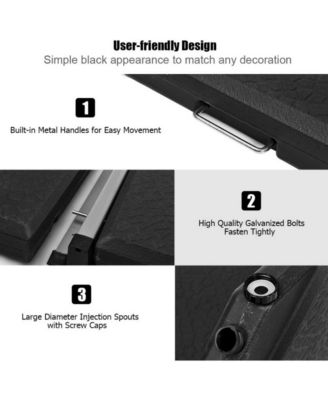 4 Pieces Square Fillable Patio Umbrella Base Set with Handle and Funnel