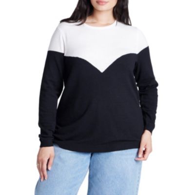 Women's Plus Size Sweetheart Colorblock Sweater