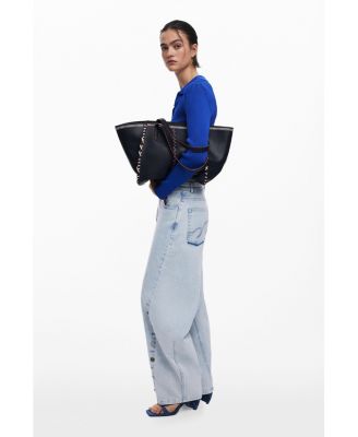 Women's Large shopper bag with stitching