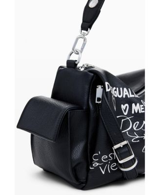 Women's Medium faux leather bowling bag with letters