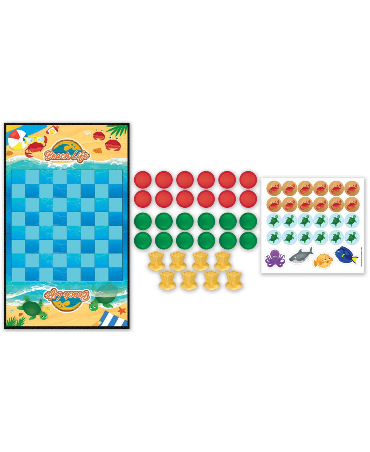 Детская настольная игра MasterPieces Puzzles Beach Life Checkers Board Game — фото 2