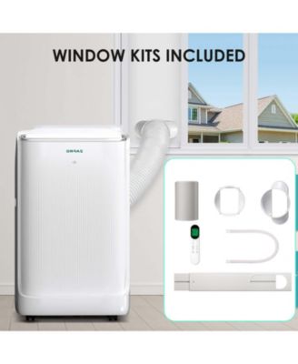 16,000 BTU Portable AC, Ultra Quiet 42dB, Dual Hose, App & Remote Control, Drain-Free, 24H Timer, Fan & Dehumidifier Modes for Rooms