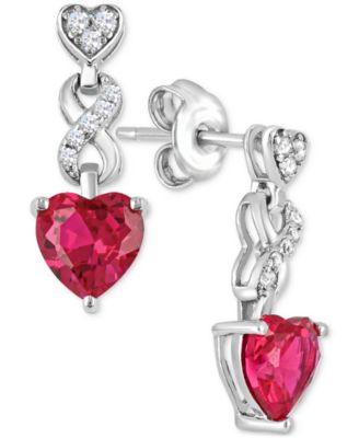 Women's Heart infinity Earrings in Sterling Silver