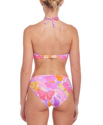 Women's Butterfly Print Bandeau Bikini Swimsuit Top Bra Sizing