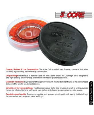 5Core Tweeter Diaphragm – 2" Phenolic Voice Coil High Pitch Horn Replacement