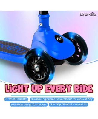 3-Wheel Foldable Kids Scooter - Child Toy Scooter with Built-in LED Wheel Lights, Foldable Seat, and Easy Maneuvering Lean-to-Steer