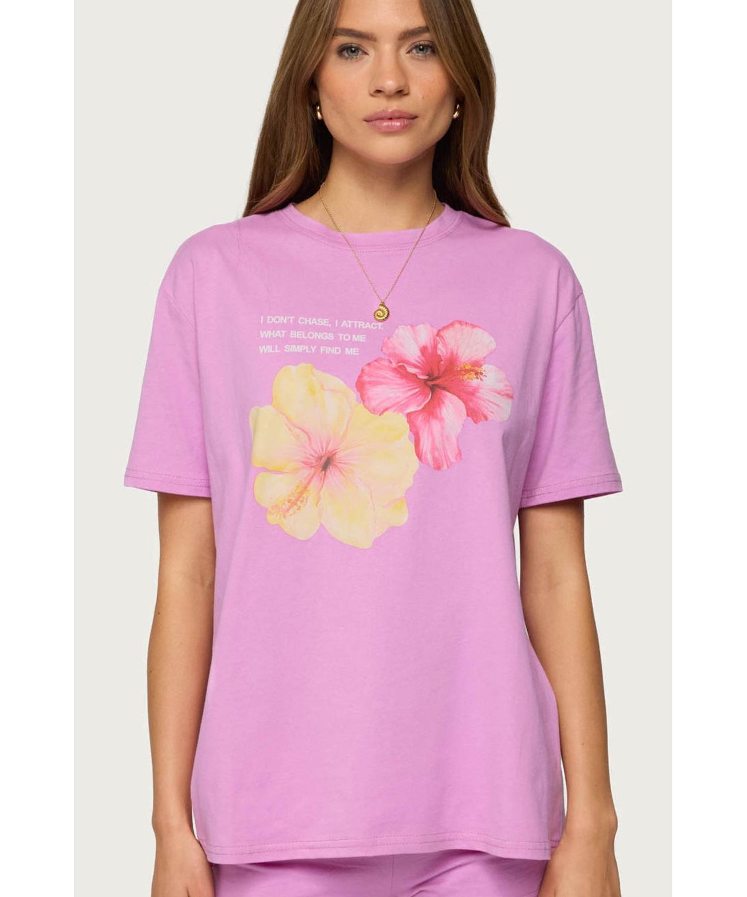 Womens Fleur Hibiscus Graphic T Shirt