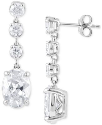 Lab Grown Diamond Oval & Round Drop Earrings (5 ct. t.w.) in 14k White Gold