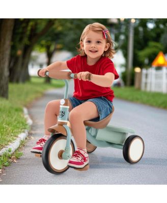 Kids Tricycle Toddler Trike with Adjustable Seat & Storage Basket 3 Wheel Bike