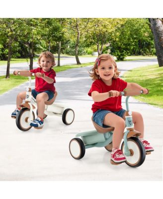 Kids Tricycle Toddler Trike with Adjustable Seat & Storage Basket 3 Wheel Bike