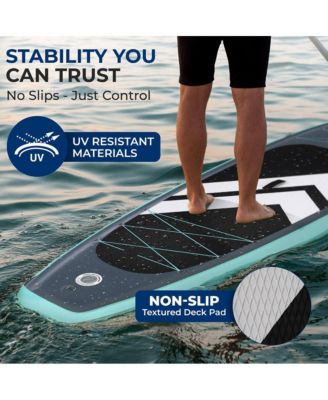 Inflatable Stand-Up Paddle-Board with Double-Action Hand Pump, 3-Piece Aluminum Paddle, Leash, Removable Fin + 2 Side Fins